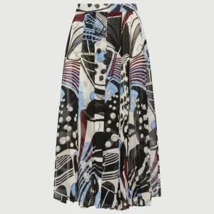 Gonna lunga con stampa - BIANCO LANA MARELLA ART. 365