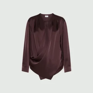 Blusa incrociata in satin - BORDEAUX MARELLA ART. 365