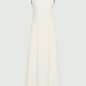 Abito in envers satin con schiena scoperta - BIANCO LANA