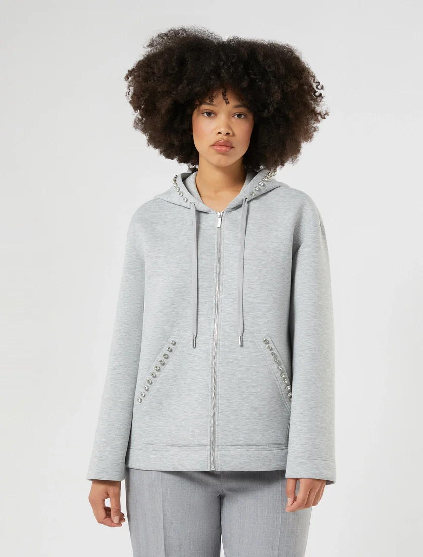 Felpa in jersey scuba - GRIGIO PERLA PERSONA BY MARINA RINALDI - immagine 3