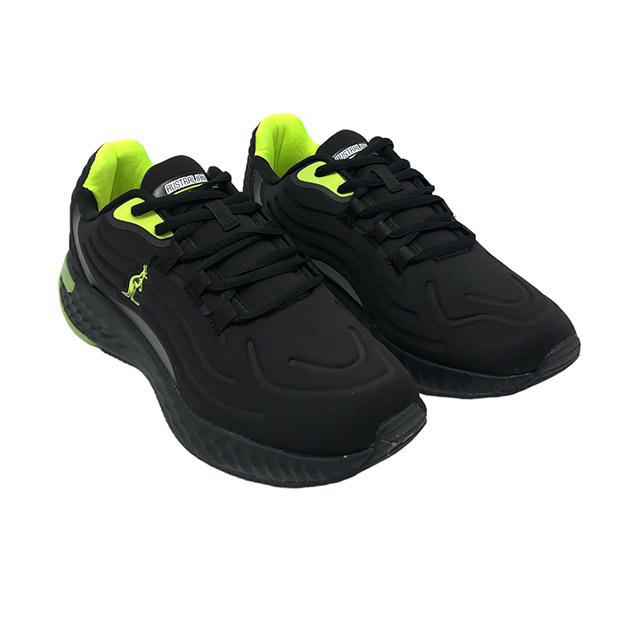 Sneaker Uomo AUSTRALIAN in ecopelle e tessuto traspirante nylon – AU32M106-BE02 BLACK FL YELLOW SCORPION - immagine 5