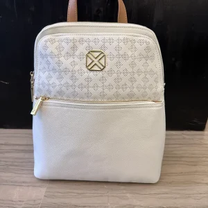 Zainetto Bianco con Dettagli Cuoio – Backpack Elegante 31 cm
