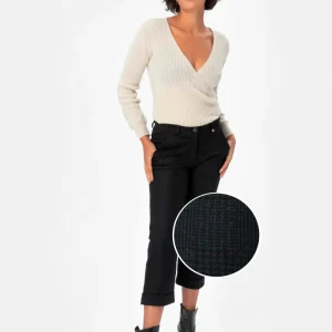 Greet Pms34 Pantalone in maglia principe di galles blu