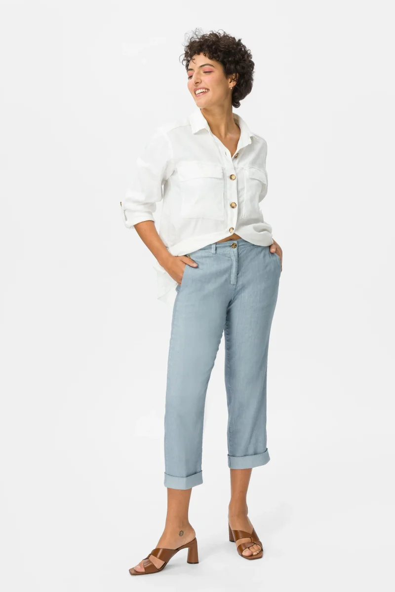 Merci Gax Pantalone di lino viscosa stretch - immagine 6