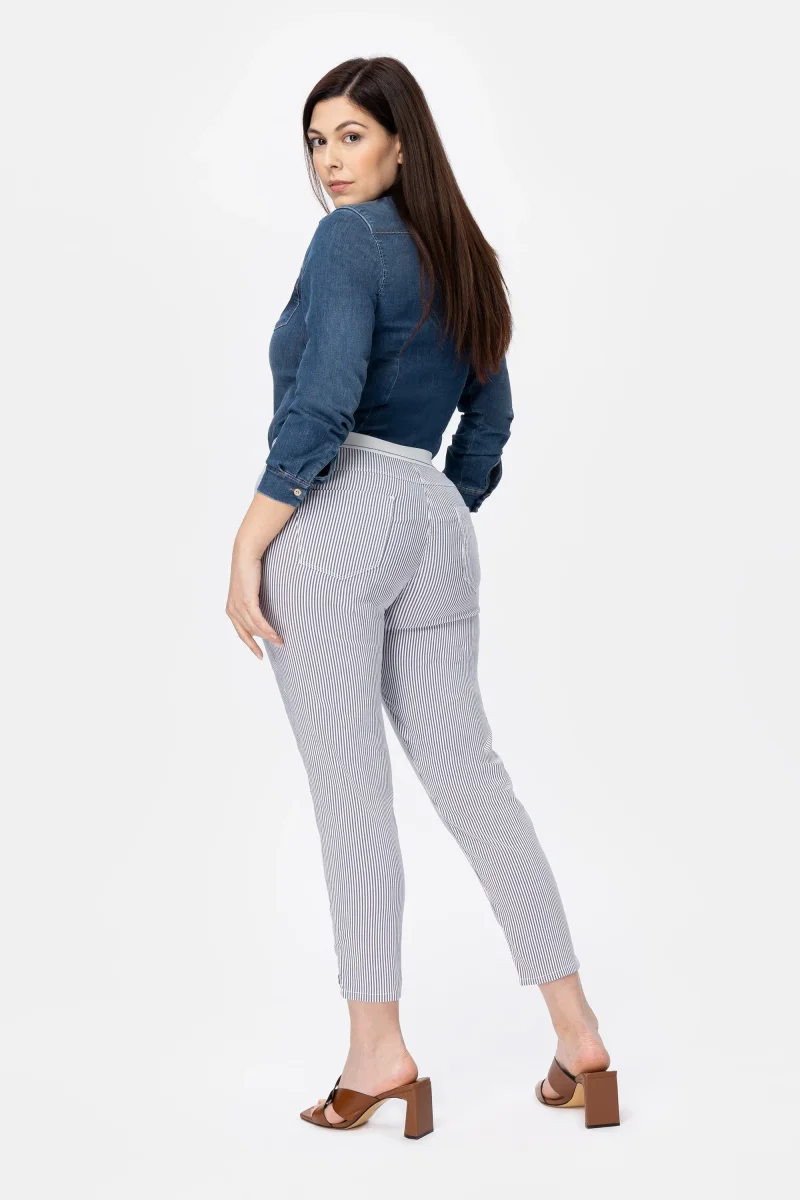 Lenny Ntd Pantalone Rigato di cotone super elastico - immagine 4