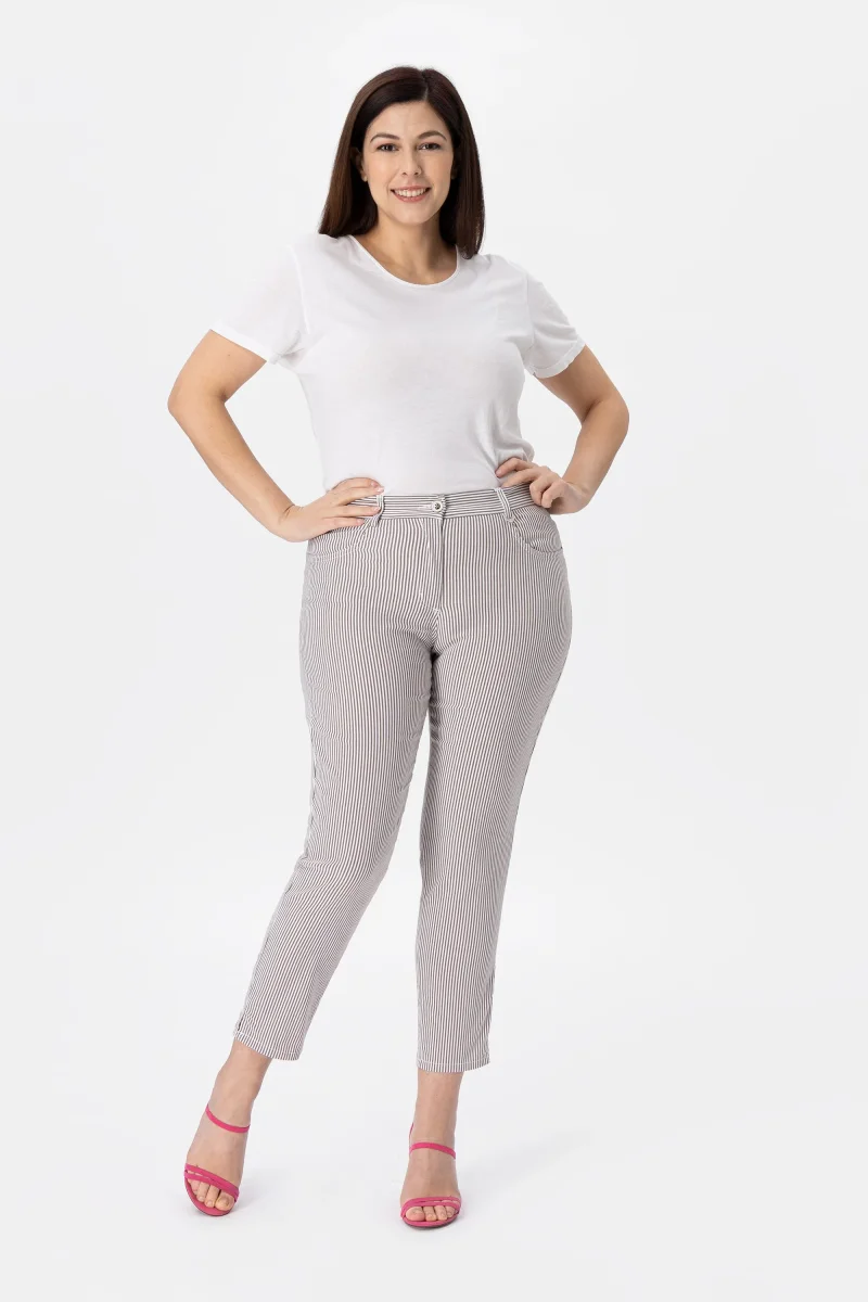 Lenny Ntd Pantalone Rigato di cotone super elastico - immagine 6