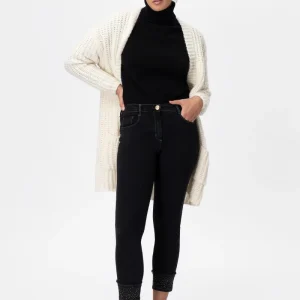 Joana Grn02/s Jeans nero con risvolto