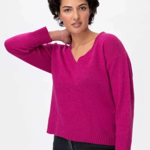 Shelly Maglia Scollo a V in Lana Orchidea