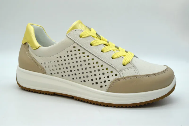 Ara Sneaker Donna Osaka Calzata H Zeppa 30 Mm 12-25526 05 Shell/cream/limoncello