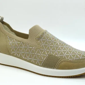 Ara Slip On Elasticizzata Lissabon Calzata G Zeppa 35 12-54050 08 Sand/silver/sand