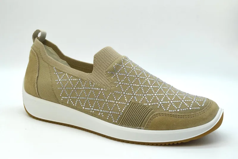 Ara Slip On Elasticizzata Lissabon Calzata G Zeppa 35 12-54050 08 Sand/silver/sand - immagine 2