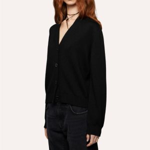 Ballantyne Cardigan scollo a V in lana nero