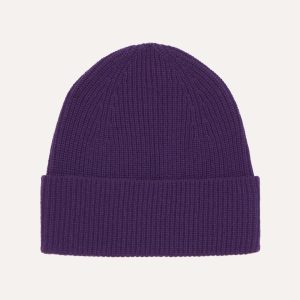 Ballantyne Berretto in lana a coste blu scuro