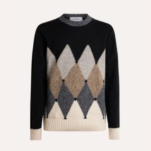 Ballantyne Maglia Girocollo rombo in lana mouliné