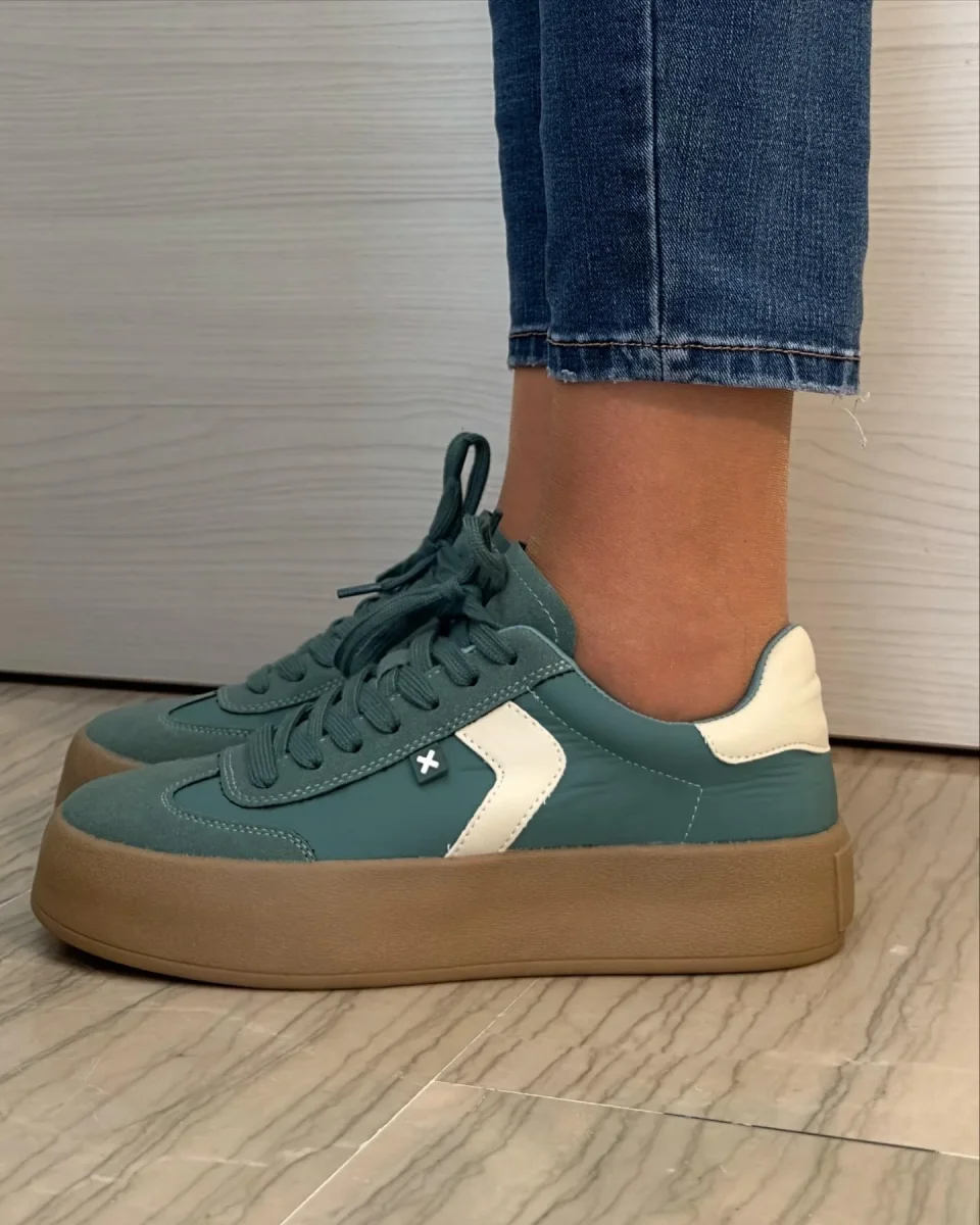 SNEAKER XTI VERDE E BEIGE - immagine 3