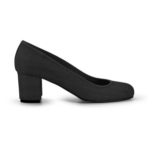Mod. BICE – Scarpa decolleté con tacco applicato in pelle vegana di legno di acero nero