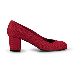 Mod. BICE – Scarpa decolleté con tacco applicato in pelle vegana di legno di acero rosso vivo