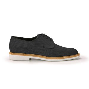 Mod. BRANDO – Scarpe stringate Derby in pelle vegana in legno di acero nero