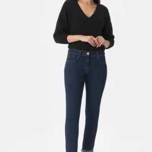 Brenda Grb04 Jeans blu medio con risvolto