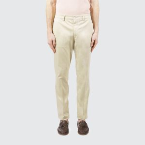 Cruna Pantaloni Chino slim fit in tela di cotone stretch burro