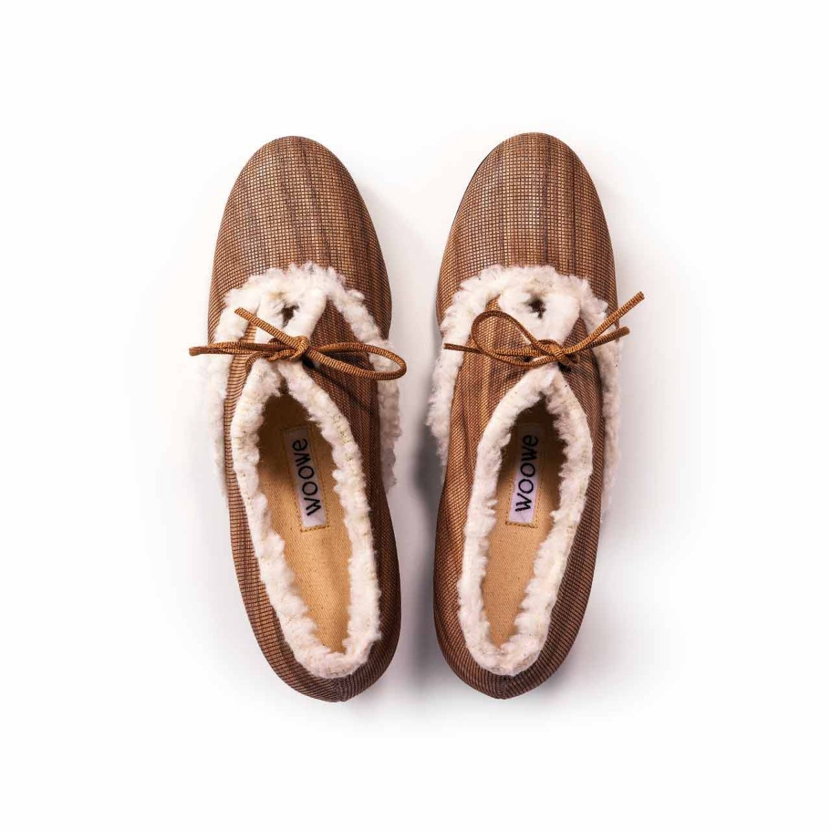 Mod. CLOE – Scarpa stringate con tacco applicato stile retrò in pelle vegana di legno di noce - immagine 4