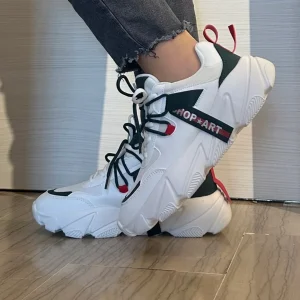 CHUNKY AMY SHOP ART SNEAKER BIANCA VERDONE E ROSSA