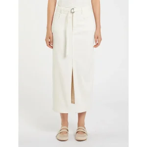 Gonna in bull stretch di misto cotone - BIANCO LANA MARELLA MONOCHROME