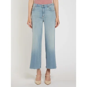 Jeans wide leg cropped in denim soft - MARELLA
