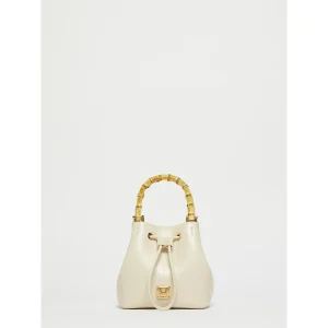 Borsa a secchiello in tessuto spalmato con stampa rettile - AVORIO MARELLA