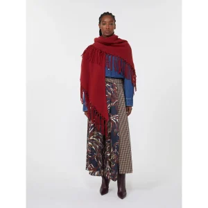Scialle in lana con frange - ROSSO WEEKEND MAXMARA
