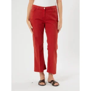 Pantaloni flare in drill di cotone - ROSSO PERSONA BY MARINA RINALDI
