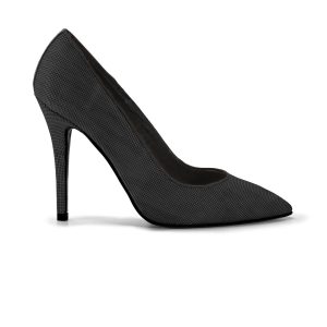 Mod. EGLE – Scarpa decolleté con tacco a coda in pelle vegana di legno di acero nero