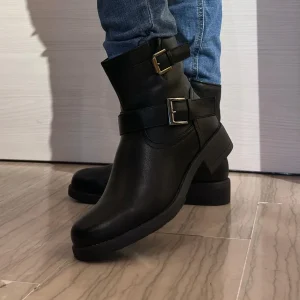 STIVALETTO DONNA SOFT SPACE NERO CON FIBBIE