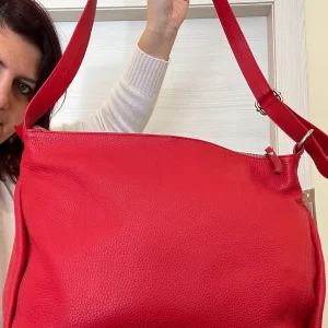 BORSA ROSSA VERA PELLE MADE IN ITALY