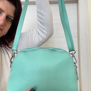 TRACOLLA IN VERA PELLE MADE IN ITALY VERDE ACQUA