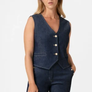 Glam Rt01 Gilet in denim super stretch