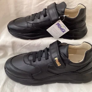 SNEAKER PRIMIGI NERA VERA PELLE