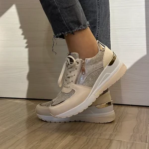 SNEAKER DONNA TIGLIO BEIGE BRILLANTE