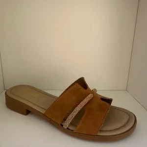 CIABATTA DONNA MADE IN ITALY CUOIO