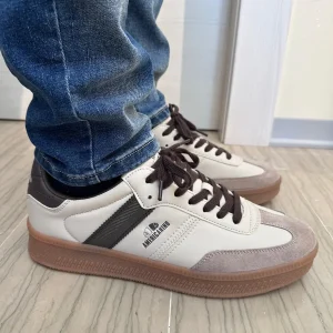 SNEAKER UOMO AMERICANINO BEIGE TORTORA E MARRONE