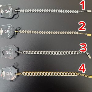 BRACCIALI ACCIAIO FOGLIA E CATENE