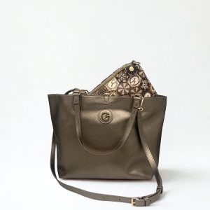 BORSA A SPALLA REVERSIBILE GATTINONI BINTD8156WZT- BRONZO