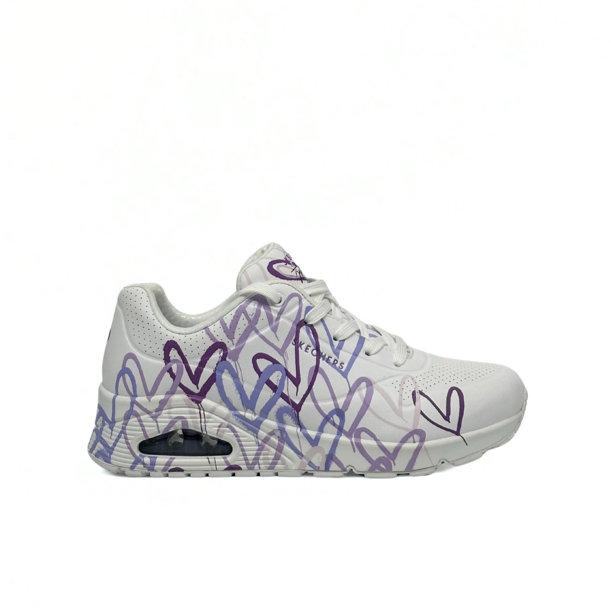 Sneaker SKECHERS DONNA UNO SPREAD THE LOVE WHITE/LAVANDER/PURPLE 155570/WLPR - immagine 2
