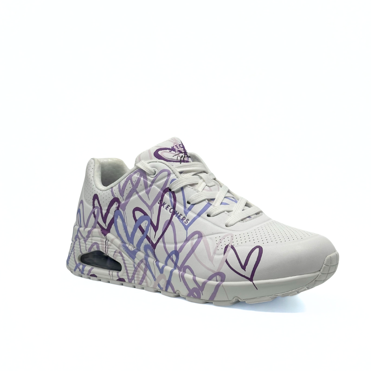 Sneaker SKECHERS DONNA UNO SPREAD THE LOVE WHITE/LAVANDER/PURPLE 155570/WLPR - immagine 4