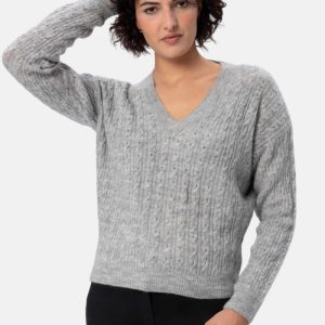 Loren maglia Scollo a V Grigio