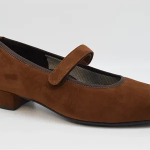 Marro Scarpa Mari Jane Elegante 4903 Camoscio Marrone 76