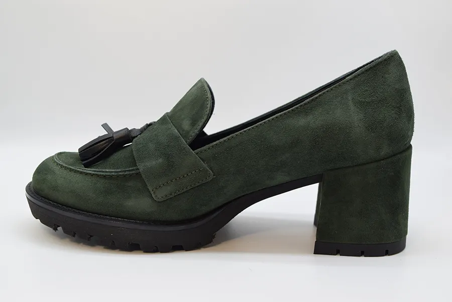 Melluso Mocassino Con Tacco E Applicazioni L5256 Nappa Mimetico - immagine 2