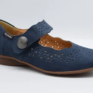 Mephisto Ballerina Mobils Con Cinturino FABIENNE Jeans Blu Bucksoft 6995