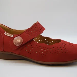 Mephisto Ballerina Mobils Con Cinturino FABIENNE Scarlet Buck 6941