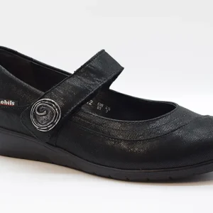 Mephisto Ballerina Zeppa Cinturino Classica JESSY Black Liz 2300